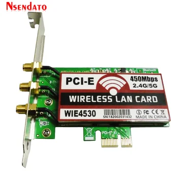 Двухдиапазонный Беспроводной PCI-e PCI 450Mbps Express Card Expresscard Сетевой Адаптер Wlan WiFi adaptateur с Антенной 2dBi