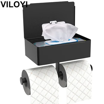 Держатель туалетной бумаги VILOYI с полкой, Подставка для рулонов бумажных полотенец для ванной комнаты с диспенсером для смываемых салфеток, подставка для кухонных салфеток