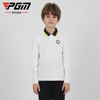 Детская одежда для гольфа PGM, футболки с длинными рукавами для мальчиков, удобная теплая одежда для кожи YF494 Оптом