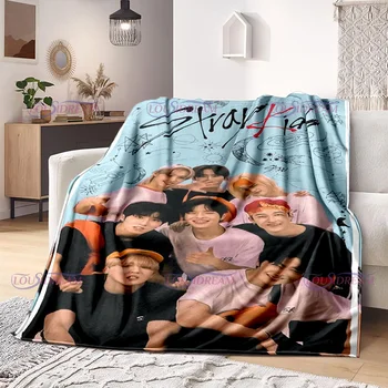 Детское одеяло Stray Kids, одеяло для певицы Kpop, Флисовое одеяло, легкие теплые постельные одеяла для дивана в спальне, мягкий чехол для дивана