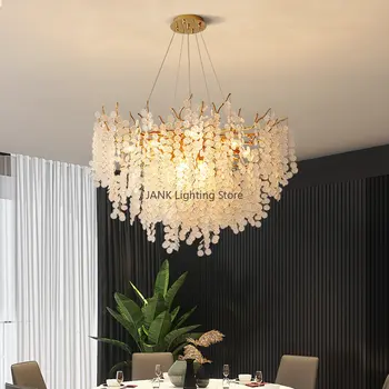 Дизайнерская круглая хрустальная люстра в скандинавском стиле, подвесные светильники для гостиной, кухни, кабинета, настенный светильник, светодиодное освещение в помещении.