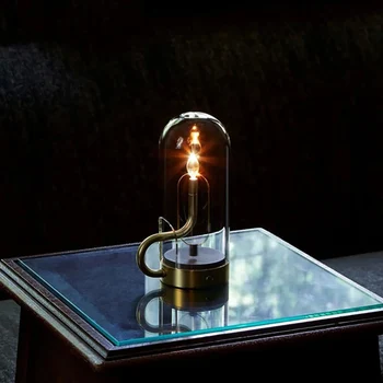 Дизайнерская лампа lde, пламя свечи, капля воды, настольная лампа для спальни, перезаряжаемый светодиодный подвесной декоративный стеклянный ночник