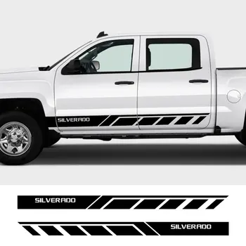 Для Chevrolet Colorado Silverado Наклейки на пикап, боковая дверь автомобиля, юбка в полоску, наклейки, Виниловый декор для грузовиков, чехлы для автоаксессуаров