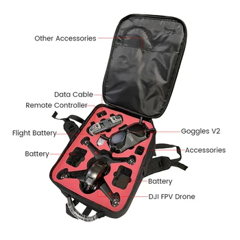 Для FPV рюкзак Сумка через плечо чехол Портативный водонепроницаемый чехол для DJI FPV сумка Рюкзак для дрона Комбинированный инструмент для очков DJI