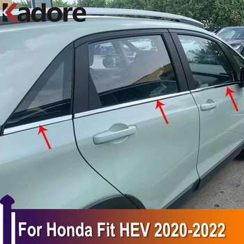 Для Honda Fit HEV 2020 2021 2022 Нижние декоративные планки для окон Отделка молдингом экстерьера автомобиля для укладки из нержавеющей стали