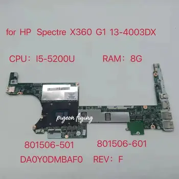 для HP Spectre X360 G1 13-4003DX Материнская плата ноутбука Процессор: I5-5200U Оперативная память: 8 ГБ 801506-501 801506-601 DA0Y0DMBAF0 Тест материнской платы В порядке