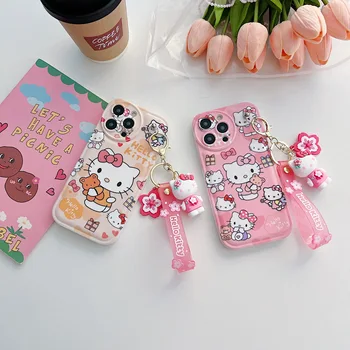 Для Huawei Nova 4 5 6 6SE 7 8 9 10 Pro Чехол для телефона Hello Kitty с брелоком