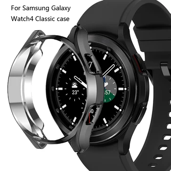 Для Samsung Galaxy Watch 4 Классический чехол мягкий Чехол с покрытием из ТПУ для galaxy watch 4 46 мм 42 мм Противоударный Бампер Защитные чехлы