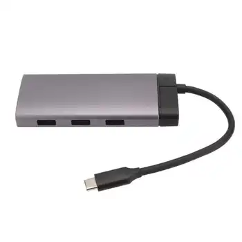 Док-станция USB C 5 в 1 PD Быстрая зарядка 4K HD Простое подключение USB C разветвитель для ноутбука телефона Аксессуары для настольных пк