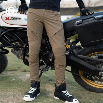 Дышащие Мотоциклетные брюки в стиле ретро, мужские Защитные пленки CE, Быстросохнущие Брюки для мотокросса, Летние Брюки для езды на мотоцикле