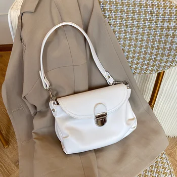 Женская сумка через одно плечо, французская винтажная сумка из искусственной плиссированной мягкой кожи, кошельки, сумочка для ежедневных покупок, сумка через плечо для пригородных поездок.