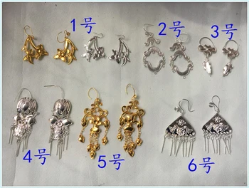 Женские серьги с серебряным позолотой Miao, Этнические серьги с кисточками, древнекитайские украшения Hanfu ручной работы