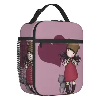 Женские сумки для ланча с изоляцией Santoro Gorjuss с мультяшной девушкой, сменный холодильник, термос для еды, ланч-бокс для работы, учебы и путешествий