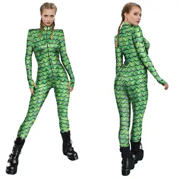Женский костюм для косплея со змеей Комбинезон Боди Наряды на Хэллоуин Карнавальный костюм Ролевая игра для женской одежды
