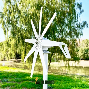 Заводской дешевый генератор энергии ветра мощностью 3 кВт для дома 3000 Вт 12 В 24 В 48 В Турбина свободной мощности Горизонтальная Ветряная мельница с контроллером MPPT