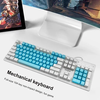 Игровая клавиатура с 104 клавишами, удобная модная Механическая Проводная клавиатура с подсветкой, компьютерные аксессуары для настольного ноутбука ПК