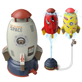 Игрушка-разбрызгиватель с ракетной установкой, детская игрушка-распылитель, Вращающийся фонтан с брызгами воды на открытом воздухе, Детская игрушка-разбрызгиватель для повышения давления воды