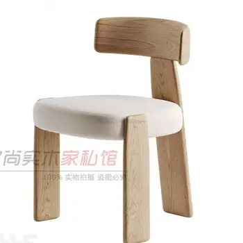 Изготовленный на заказ обеденный стул из бревенчатого дерева в скандинавском стиле Для гостиной, Современный Простой стул для приема в Отдел продаж, Дизайнерская модель кресла для комнаты, стол для взрослых