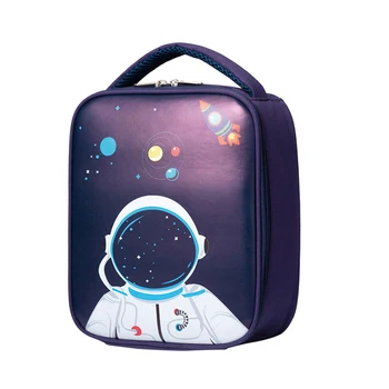 Износостойкий для пикника для детей Многоразовая Термоизоляционная сумка для ланча из искусственной кожи с мультяшной застежкой-молнией Астронавт Школьник