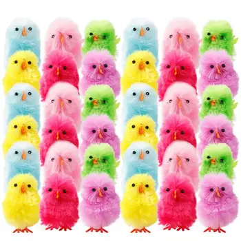 Имитация Пасхального цыпленка 36 шт., мини-Пасхальные цыплята, Желтая Мини-милая игрушка для детей, идеальное украшение для пасхальных вечеринок.