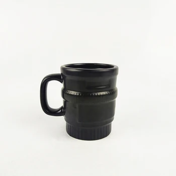 Керамическая кофейная кружка, чашка с матовой черной глазурью, форма объектива для специальной креативной зеркальной камеры для любителей фотографии