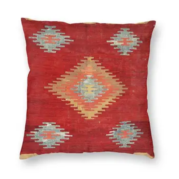 Классический Античный турецкий квадратный килим, наволочка, домашний декор, богемный этнический персидский ковер, племенной наволочка, подушка для автомобиля