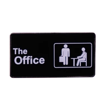 Классический офисный логотип на рабочем месте с забавным ТВ-шоу, эмалированный металлический значок