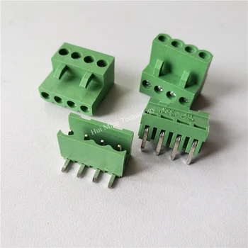 Клеммы Изогнутые/Прямые 300V 10A HT3.96MM Зеленые 3P 4P 5P 6P 7P 8P 3,96 мм проводной разъем для печатной платы с 2-контактным разъемом