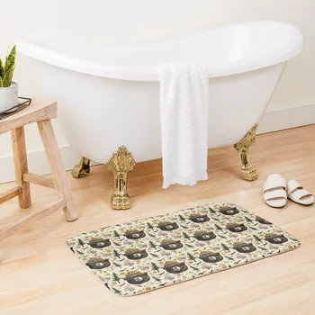 Коврик для ванной с рисунком дымчатого медведя в стиле ретро, впитывающий коврик для пола