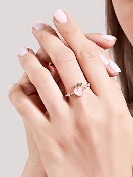 Кольцо из сладкого розового персика, летнее свежее кольцо с опалом love, открытое кольцо, кольцо на указательный палец, женское кольцо оптом air
