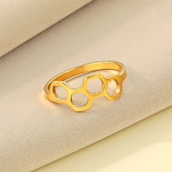 Кольцо с пчелой CHENGXUN, кольцо с изящным медовым гребнем, натуральное кольцо из нержавеющей стали для мужчин и женщин
