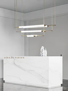 Комбинированная трехголовая светодиодная люстра для столовой, выставочного зала, прикроватной тумбочки в гостиной, длинная люстра