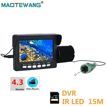 Комплект видеокамер для подводной рыбалки, 6 шт. ИК-светодиодов мощностью 1 Вт с 4,3-дюймовым HD DVR-рекордером, цветным монитором, камерой из алюминиевого сплава