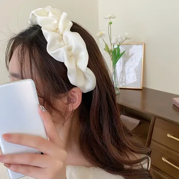 Корейская простая плиссированная лента для волос для женщин, модная милая повязка на голову в стиле ретро, петля для волос, женские аксессуары для волос