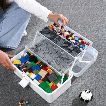 коробка для хранения, многослойная коробка для сортировки строительных блоков детских игрушек, коробка для классификации деталей головоломки с мелкими частицами, чемодан