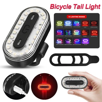 Красочный задний фонарь велосипеда Ночной красный свет Ночник USB Перезаряжаемая светодиодная сигнальная лампа Снаряжение для ночной езды на горном велосипеде