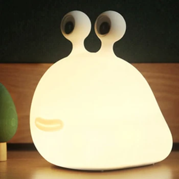 Креативная настольная лампа Slug с зарядкой от USB, силиконовый светильник для сна, мягкое сенсорное управление для украшения спальни