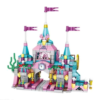 Креативный строительный блок Мини-сцена Диснейленда 12в1, модель замка Сказочной принцессы, сборка кирпича, развивающая игрушка в подарок для девочки