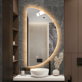 Легкий макияж, Большая модель Настенного Декоративного зеркала, Светодиодный Туалетный столик, Эстетическое Декоративное зеркало для ванной комнаты, Espejos Home Design Exsuryse