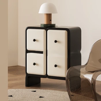 Легкий роскошный комод в корейском стиле, шкаф для хранения в спальне, шкаф для прихожей в гостиную, черно-белый буфет