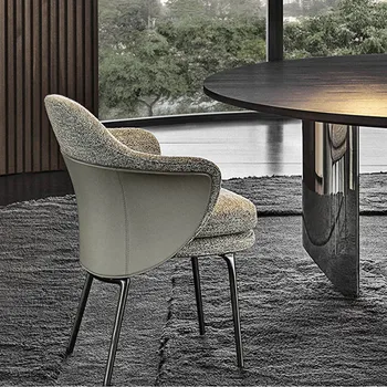 Легкое роскошное кресло для переговоров Современный Простой бытовой обеденный стул со спинкой из скандинавской ткани