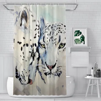 Леопардовые Акварельные Занавески для душа в ванной с изображением диких Животных, Водонепроницаемые Занавески для перегородок, Аксессуары для домашнего Декора