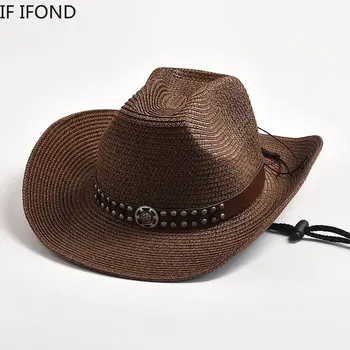 Летняя Новая ковбойская шляпа в западном стиле для мужчин, складные ветрозащитные шляпы с широкими полями, уличная дышащая пляжная солнцезащитная кепка