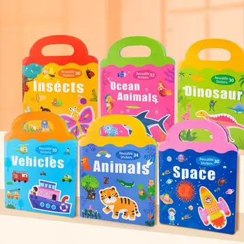 Магнитная книжка-головоломка, Портативная развивающая воображение игрушка для дошкольного обучения, мир животных, Магнитная доска-пазл для детей