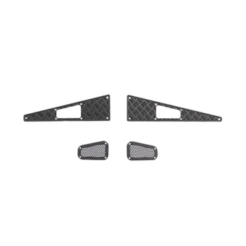 Металлический Стальной капот, Противоскользящая пластина, Декоративный лист, Впускная Решетка для деталей для модернизации радиоуправляемого автомобиля Traxxas TRX4M Defender 1/18, черный