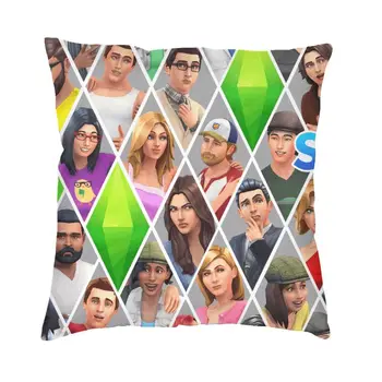 Милая семейная видеоигра The Sims, роскошная наволочка для домашнего декора, наволочка для офиса 40x40 см, Наволочки для отеля