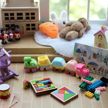Миниатюрный кукольный домик в масштабе 1/6, детская комната, модель Танграма, мини-украшение для дома, аксессуары для куклы Blyth BJD, игрушка