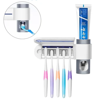 Многофункциональная Соковыжималка для зубной пасты Автоматический Дозатор зубной пасты с ультрафиолетовым излучением Пластиковый держатель для хранения Наборов аксессуаров для ванной комнаты