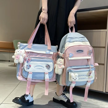 Модный женский рюкзак, милый нейлоновый водонепроницаемый набор, рюкзак для подростков, Кавайный рюкзак для девочек, школьный рюкзак для путешествий, Mochila