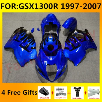 Мотоциклетные обтекатели для GSXR1300 1997 1998 2007 2006 2005 2004 GSX1300R GSXR 1300 2003 2002 2000 2001 Комплект обтекателей синий черный